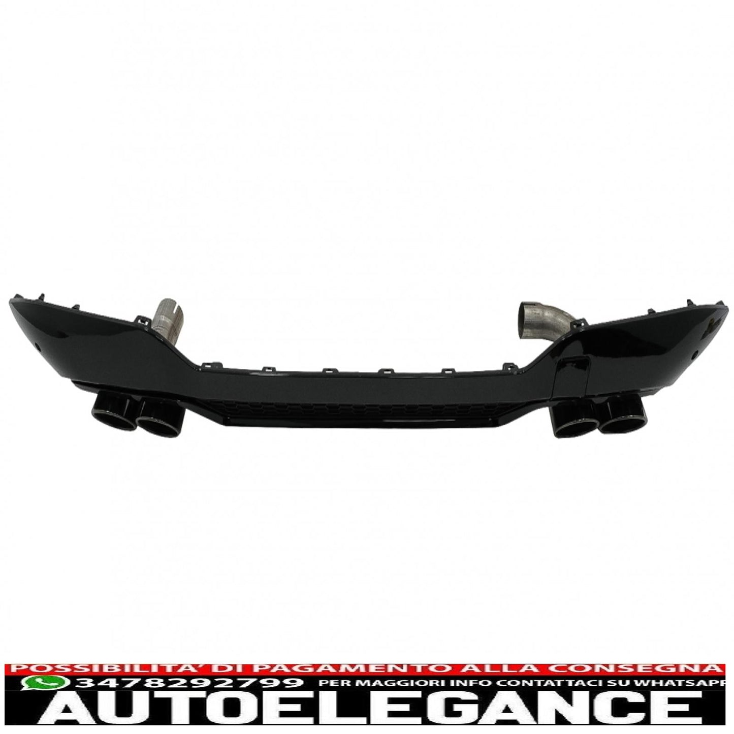 Diffusore mantovana paraurti posteriore doppia uscita con terminali di scarico adatto per BMW X3 G01 LCI M-Sport (2021-up) Piano Black