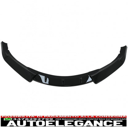 Front bumper additional spoiler suitable for BMW 3 Series E46 Saloon Touring (1998-2004) Standard Piano Black 