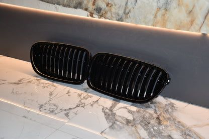 GRIGLIA ADATTA PER BMW SERIE 5 F10 F11 SINGOLA FASCIA LOOK NERO LUCIDO