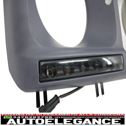 coperture fari con led drl luci diurne adatte per mercedes classe g w463 (1989-2012) g65 design nero AUTOELEGANCERICAMBI