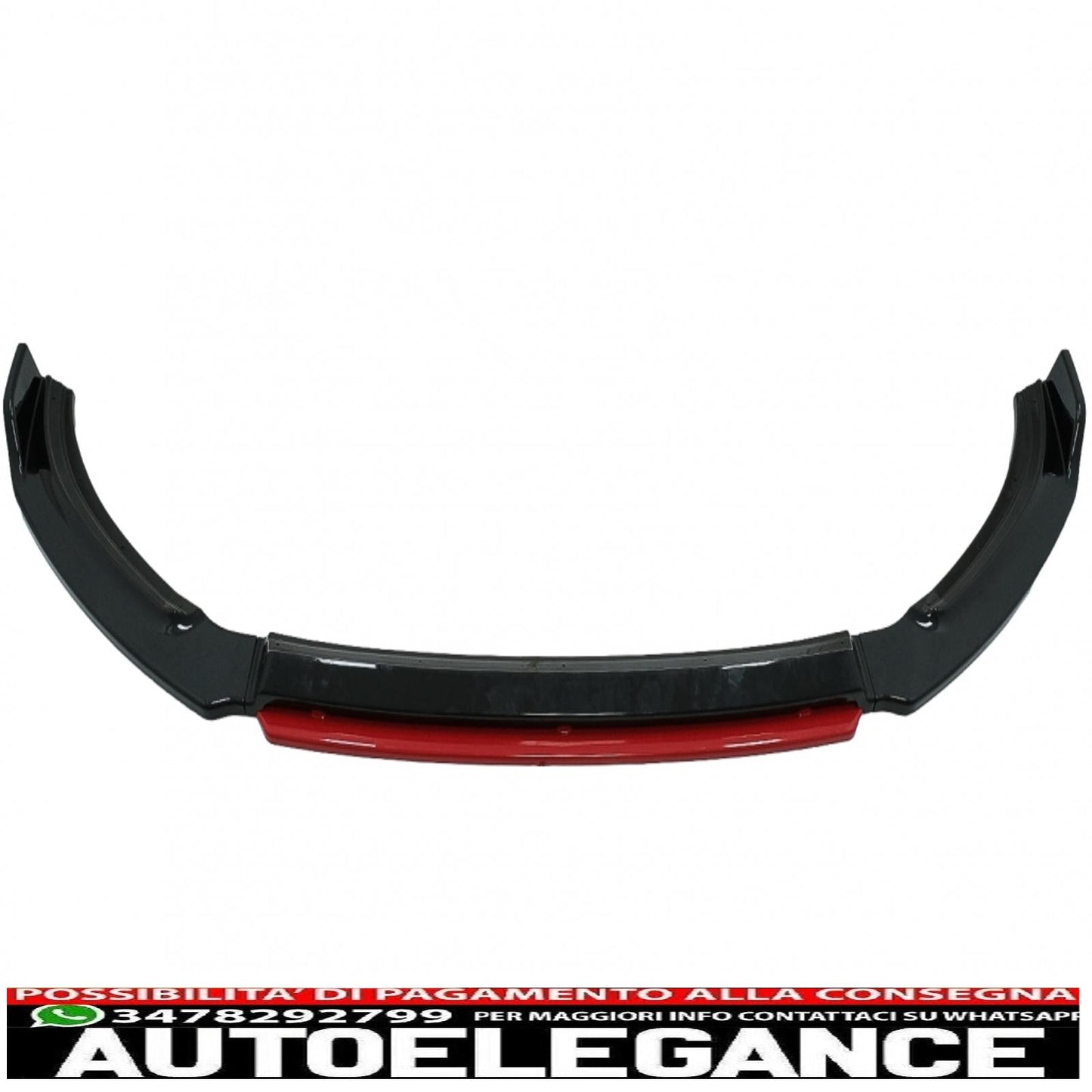 Front Bumper Lip Extension Spoiler Fit For VW Polo Aw Mk6 (2018-up) Gloss Black &amp; Red