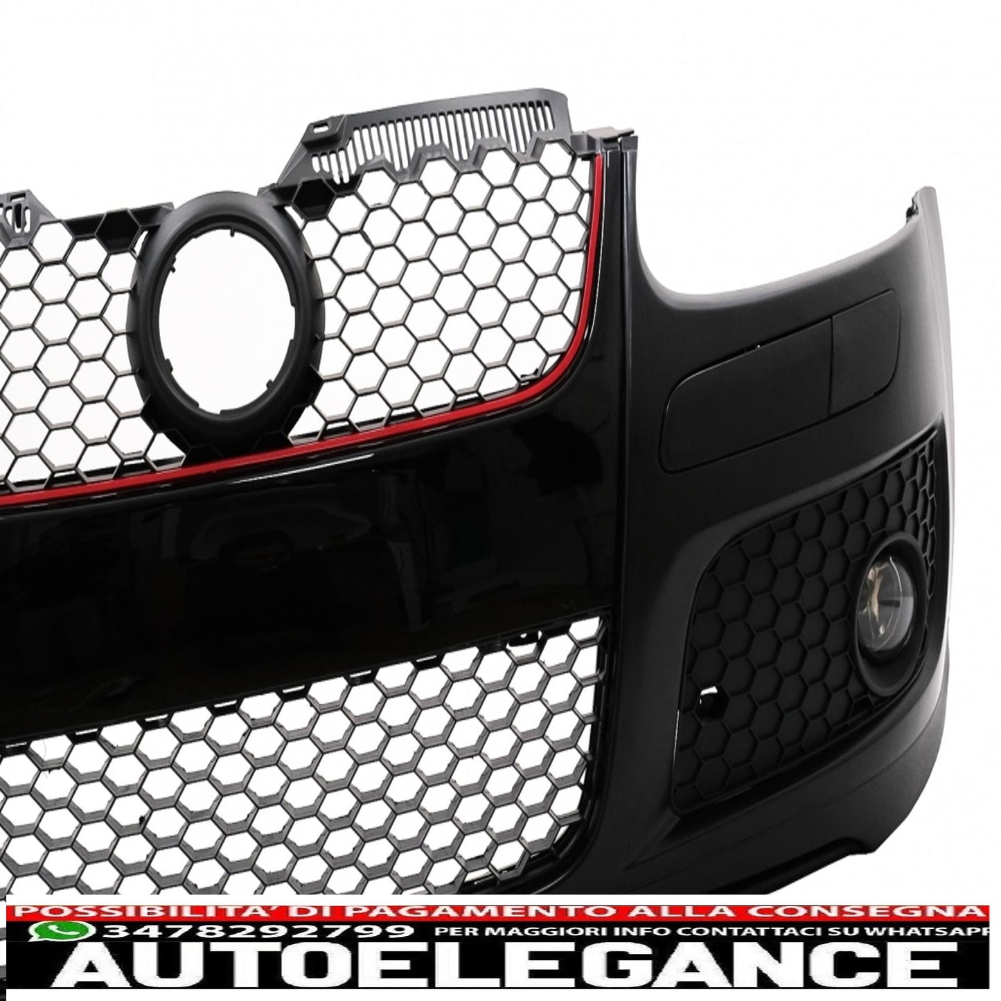 Paraurti anteriore adatto per vw golf v 5 mk5 (2003-2007) design gti con fari xenon look guida a destra