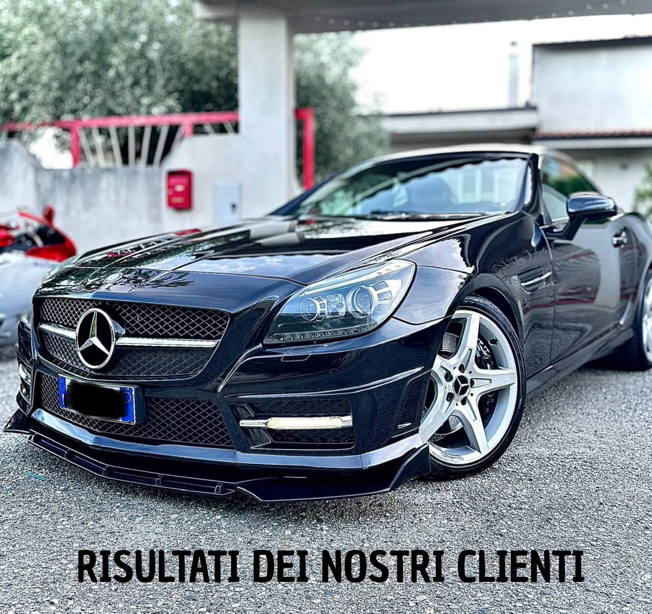 SPLITTER ANTERIORE ADATTO PER MERCEDES-BENZ SLK R172 LOOK NERO LUCIDO