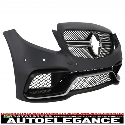 paraurti anteriore con diffusore posteriore e terminali silver adatto per mercedes classe c w205 s205 (2014-2020) solo per amg sport line