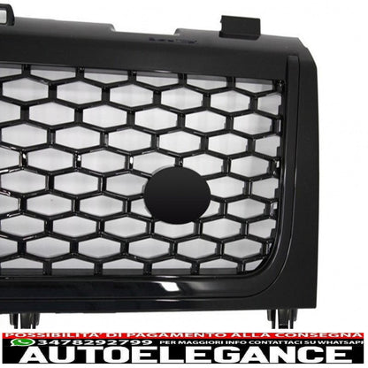 center grille suitable for land rover vogue iii l322 (2002-2005) all black autobiography supercharged edition