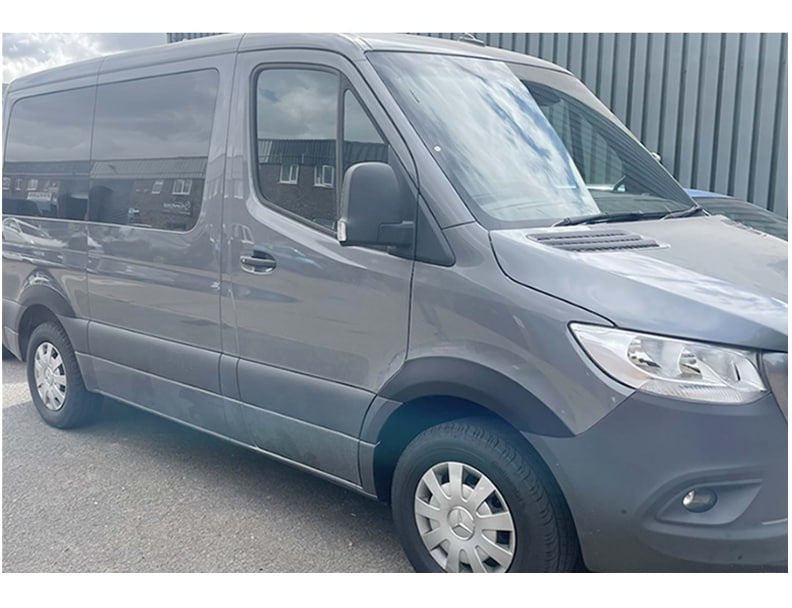 WIDENED MUDGUARDS SUITABLE FOR MERCEDES SPRINTER W907 2019+ MATT BLACK LOOK