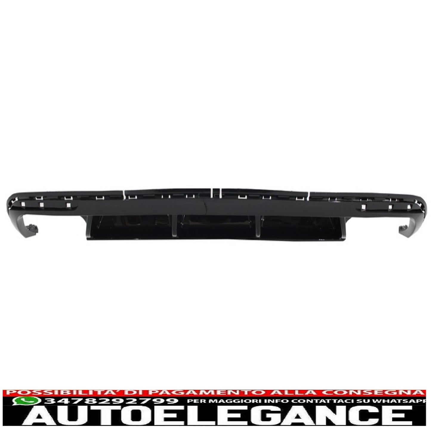 Rear bumper valance diffuser suitable for vw passat cc (2012-2017) r line design twin dual exhaust