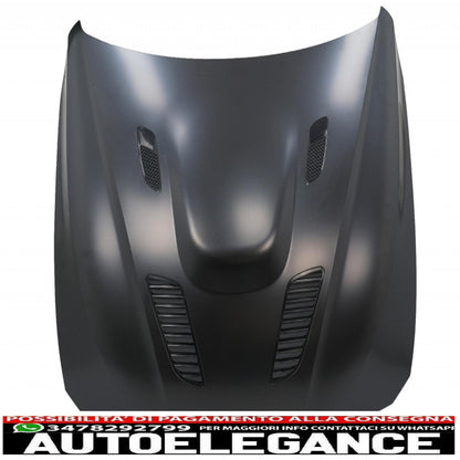 cofano cofano con parafanghi anteriori nero cromato adatto a bmw serie 3 f30 f31 (2011-2019) m3 gts look AUTOELEGANCERICAMBI