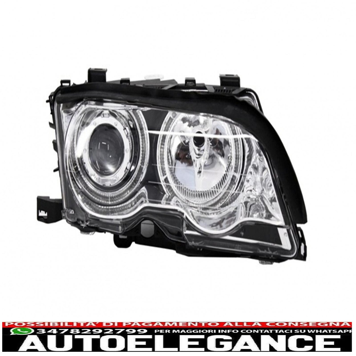 paraurti anteriore design m-tech ii senza fendinebbia fari angel eye adatto per bmw serie 3 e46 coupe cabrio 1992-2002