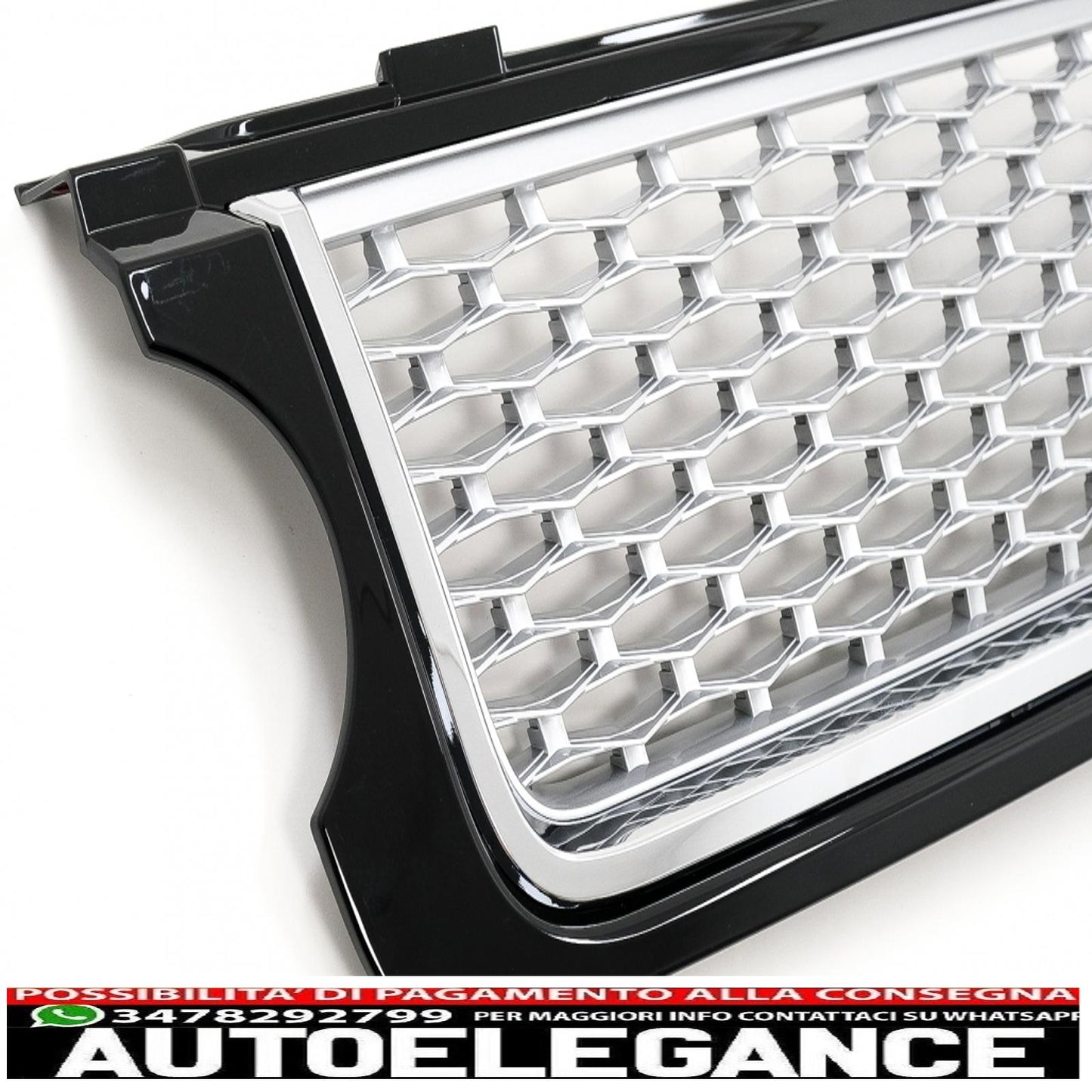 center grille suitable for land rover vogue l322 iii (2010-2012) black silver autobiography supercharged edition