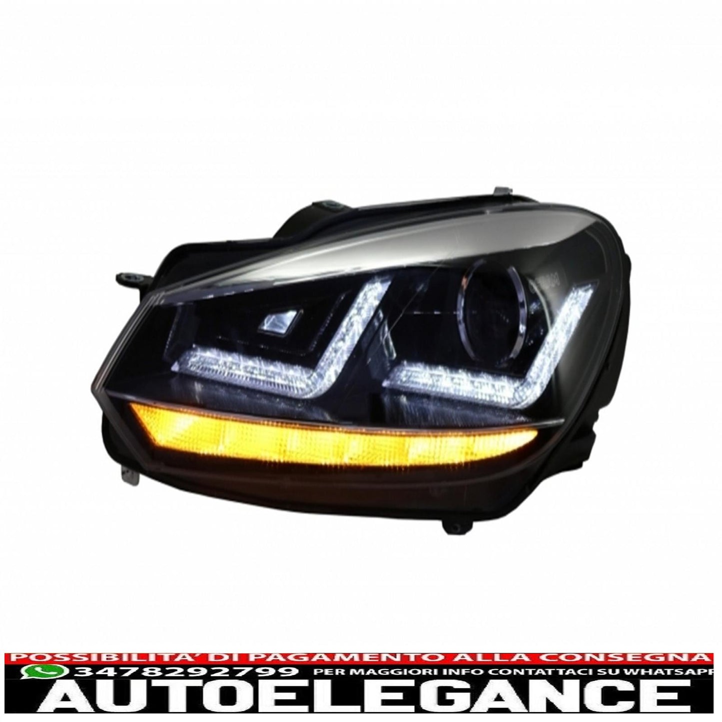 griglia anteriore adatta per vw golf vi (2008-2012) con fari allo xeno osram luci di svolta sequenziali dinamiche a led cromate design r20
