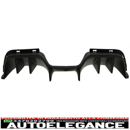 diffusore paraurti posteriore adatto per ford mustang mk6 vi sesta generazione (2015-2017) rtr design nero opaco
