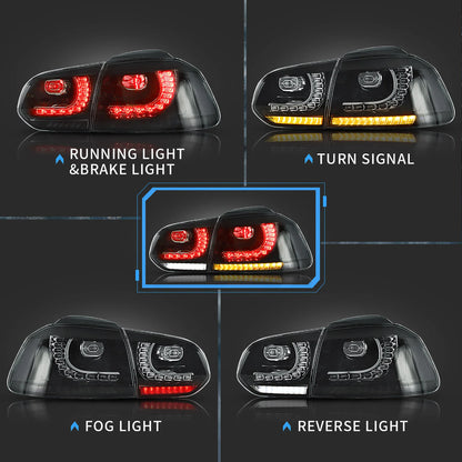 Fanali posteriori a LED per Volkswagen Golf 6 MK6 2008-2013 con indicatori