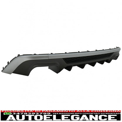 Rear bumper valance diffuser with exhaust tips exhaust tips suitable for audi a3 8v restyling hatchback sportback (2016-2019) standard bumper (se) s3 design