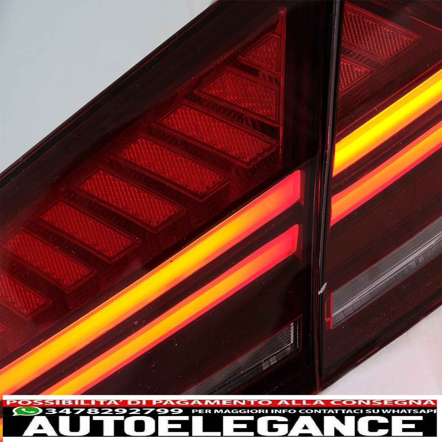 rear lights with led light bar suitable for audi a7 4g (2010-2014) restyling design cherry red smoke