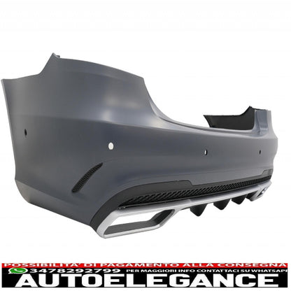 Rear bumper with black edition tailpipes and LED light bar rear lights suitable for mercedes w212 e class facelift (2009-2012) e63 design 