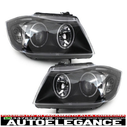headlights suitable for bmw 3 series e90 e91 (03.2005-08.2008) angel eye ccfl black 