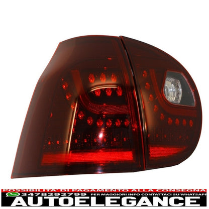 led rear lights suitable for vw golf v 5 (2004-2009) left hand drive (lhd) cherry red urban style