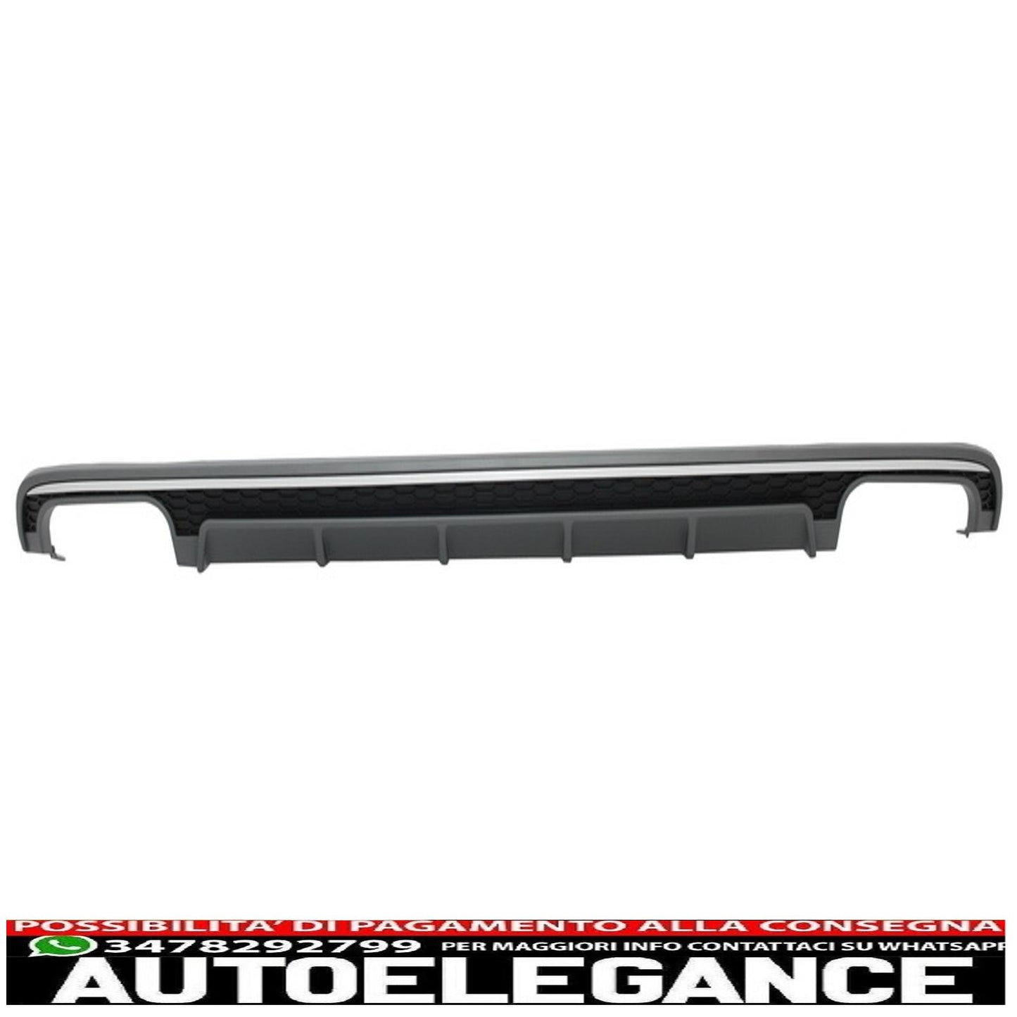 Diffusore a mantovana per paraurti posteriore con terminali di scarico e griglia anteriore adatto per audi a6 4g facelift (2015-2018) berlina limousine s6 design