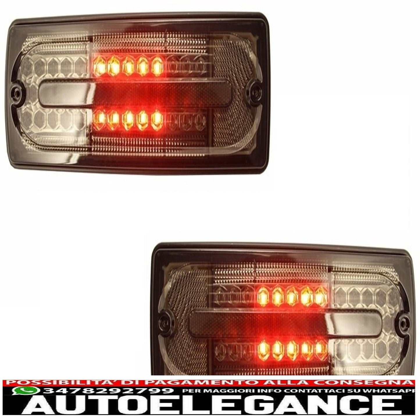 fanali posteriori full led adatti per mercedes classe g w463 (1989-2015) fumé