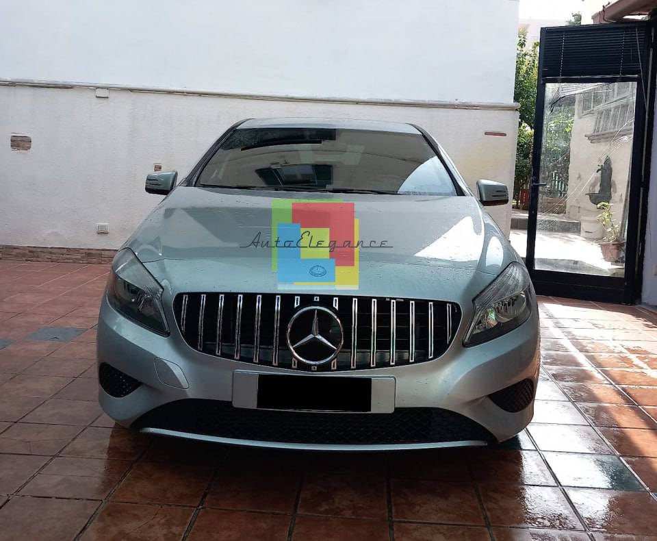 0723🔥GRIGLIA ADATTA PER MERCEDES-BENZ CLASSE A W176 12-15 CROMATA LOOK SPORT🔥