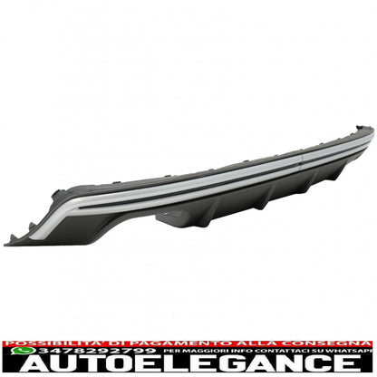 Diffusore mantovana paraurti posteriore con sistema di scarico nero adatto per audi a3 8v hatchback sportback (2012-2015) s3 design