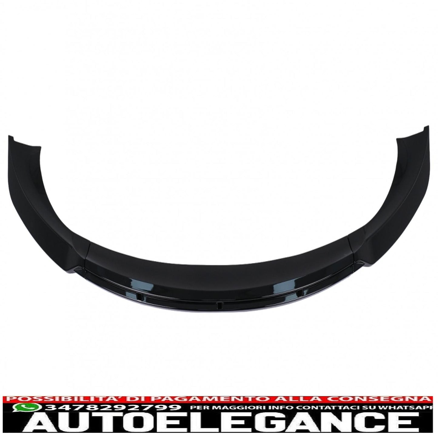 Front bumper additional spoiler lip suitable for Tesla Model 3 (2017-up) Piano Black 