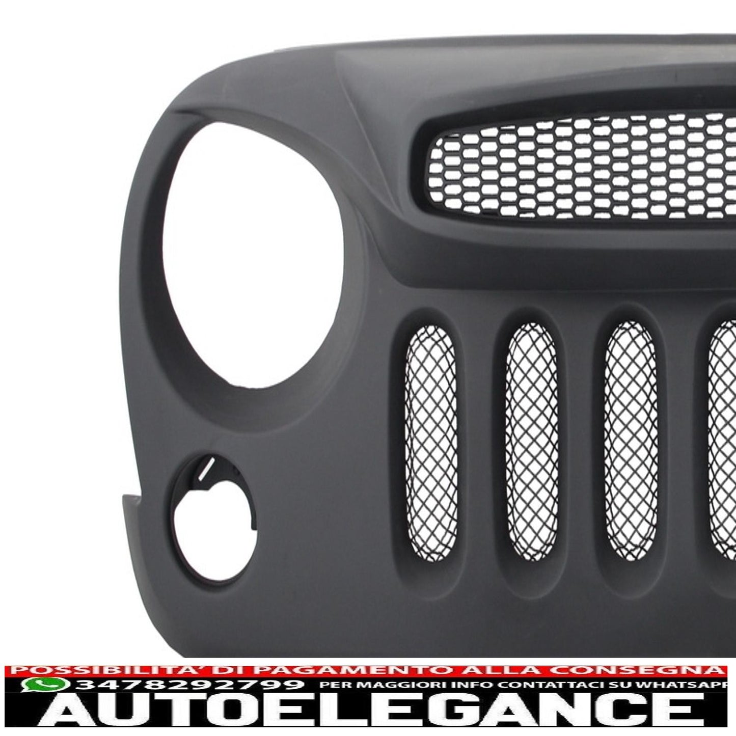 griglia anteriore centrale con fari LED Cree da 7 pollici angel eye ambra halo drl adatto per Jeep Wrangler JK (2007-2017) maschera spettro di Angry Bird Design