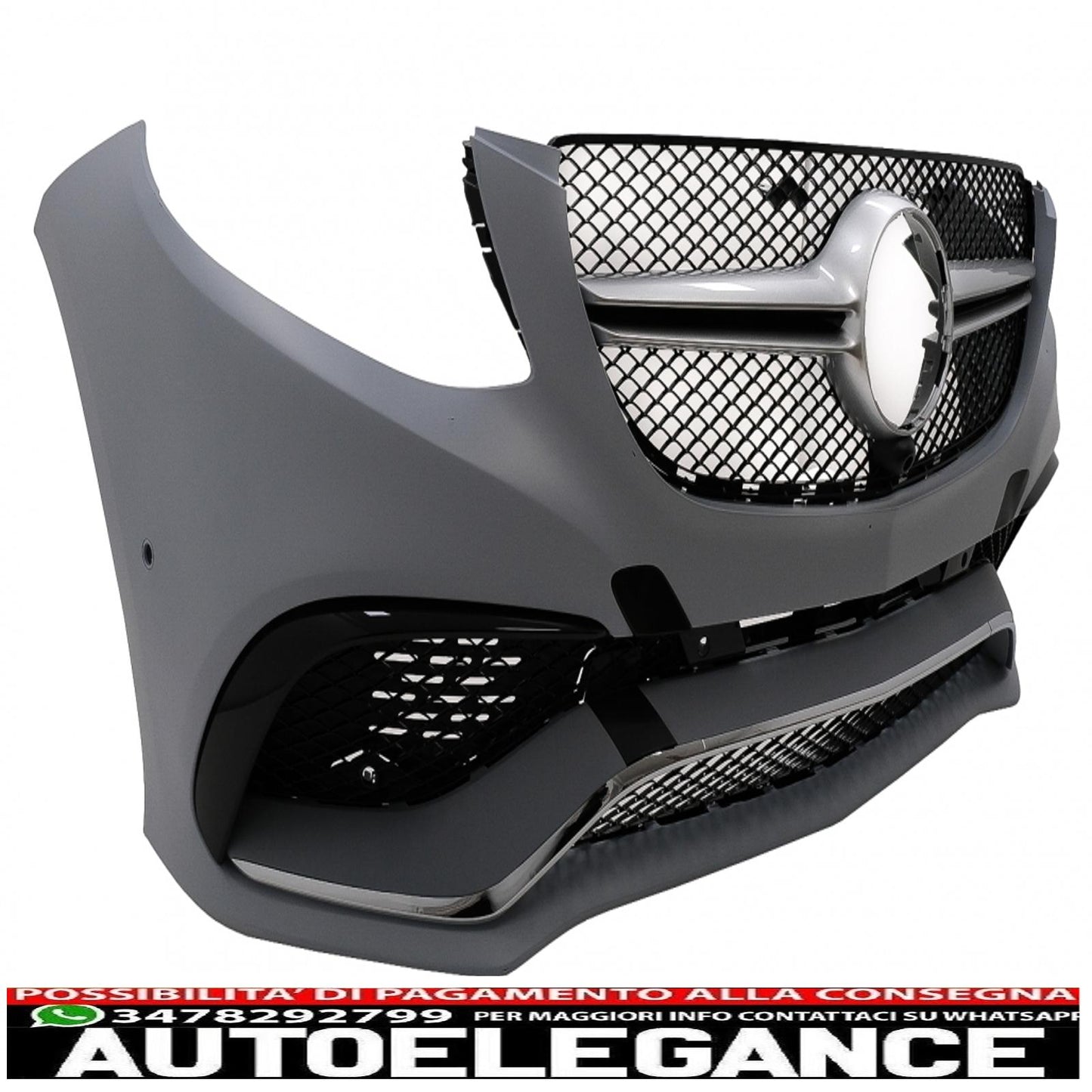 complete body kit suitable for mercedes gle w166 suv (2015-2018) black chrome