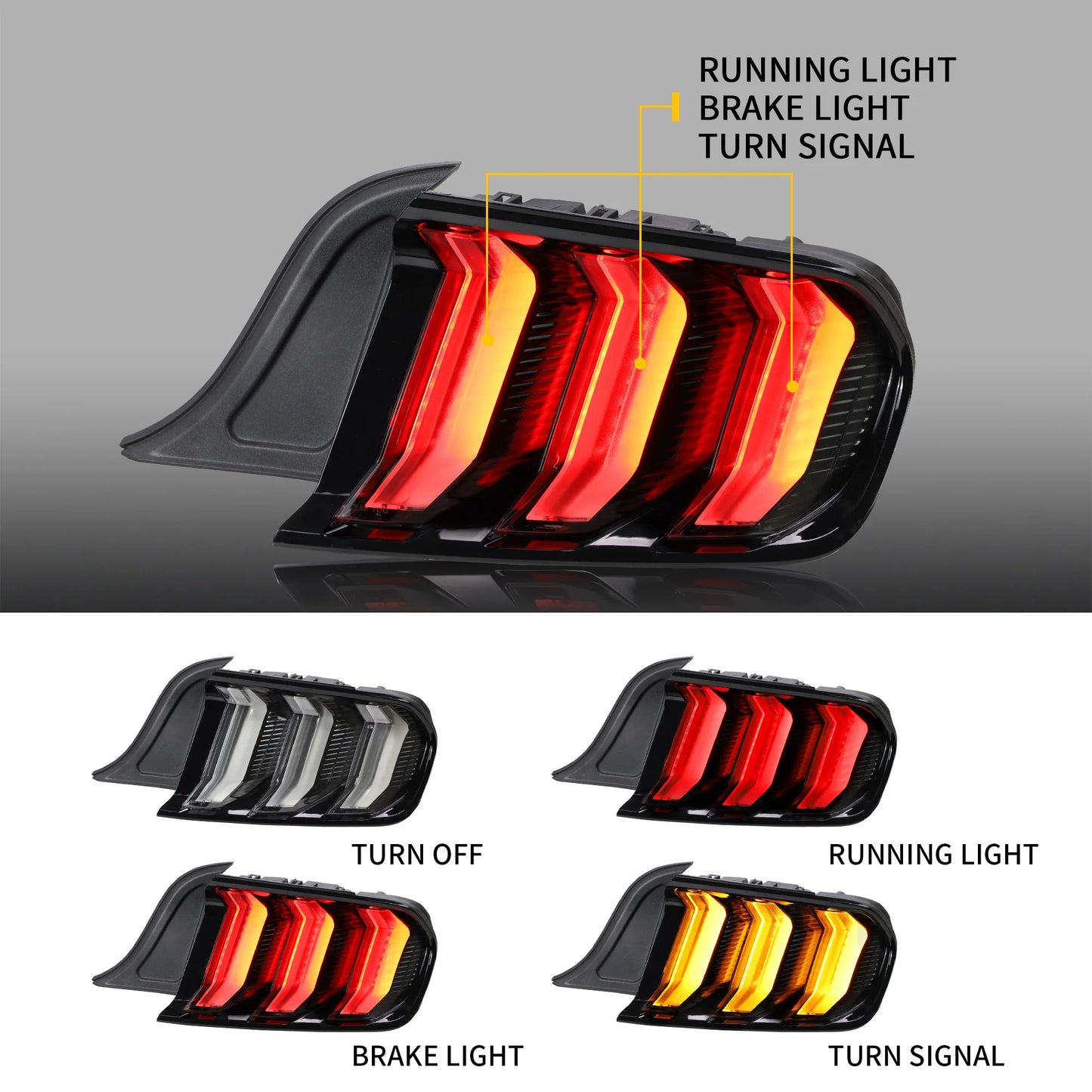 Fanali posteriori full LED GT Five modello per Ford Mustang 2015-2019 (adatto per modelli USA / Euro)