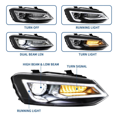 Volkswagen Polo 2011-2017 Dual Beam LED Headlights (Not for GTI/GTR Models) 