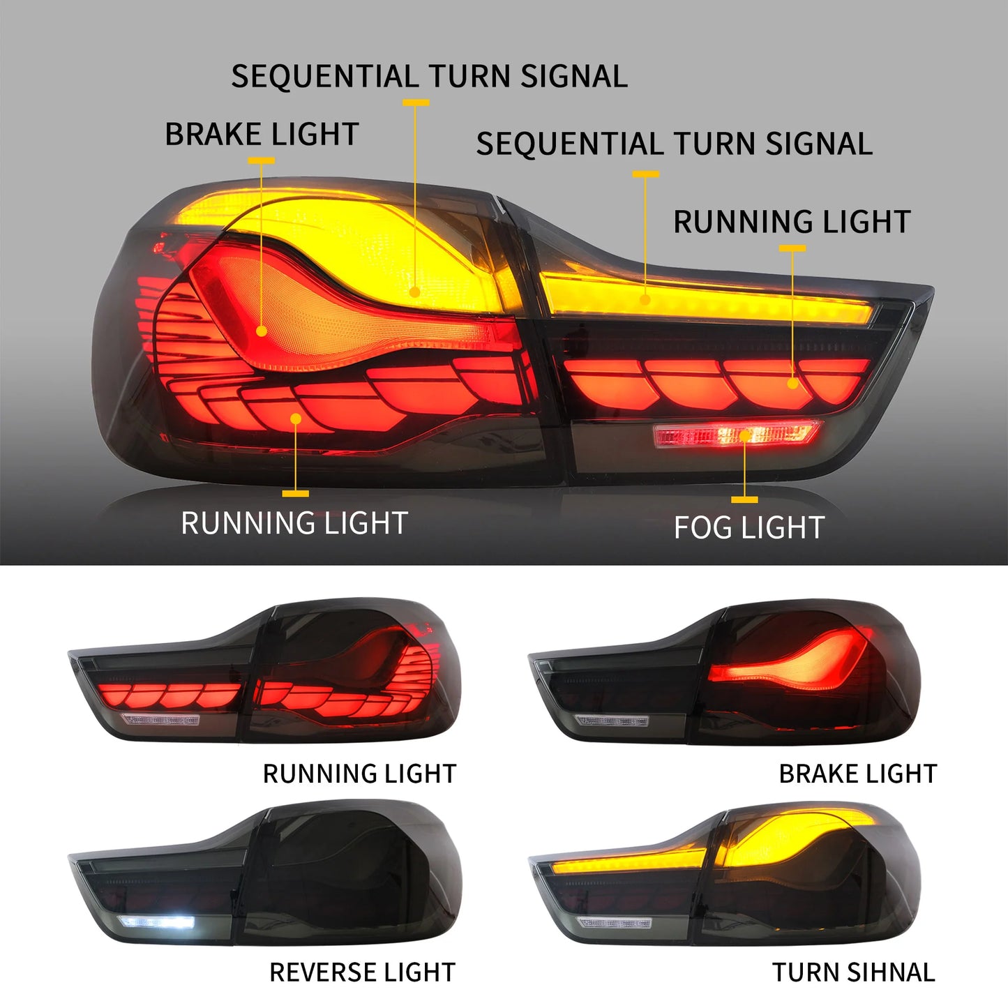 Fanali posteriori OLED compatibili con BMW M4 F82 F83 F32 F36 Coupé/Convertibile 2014-2020