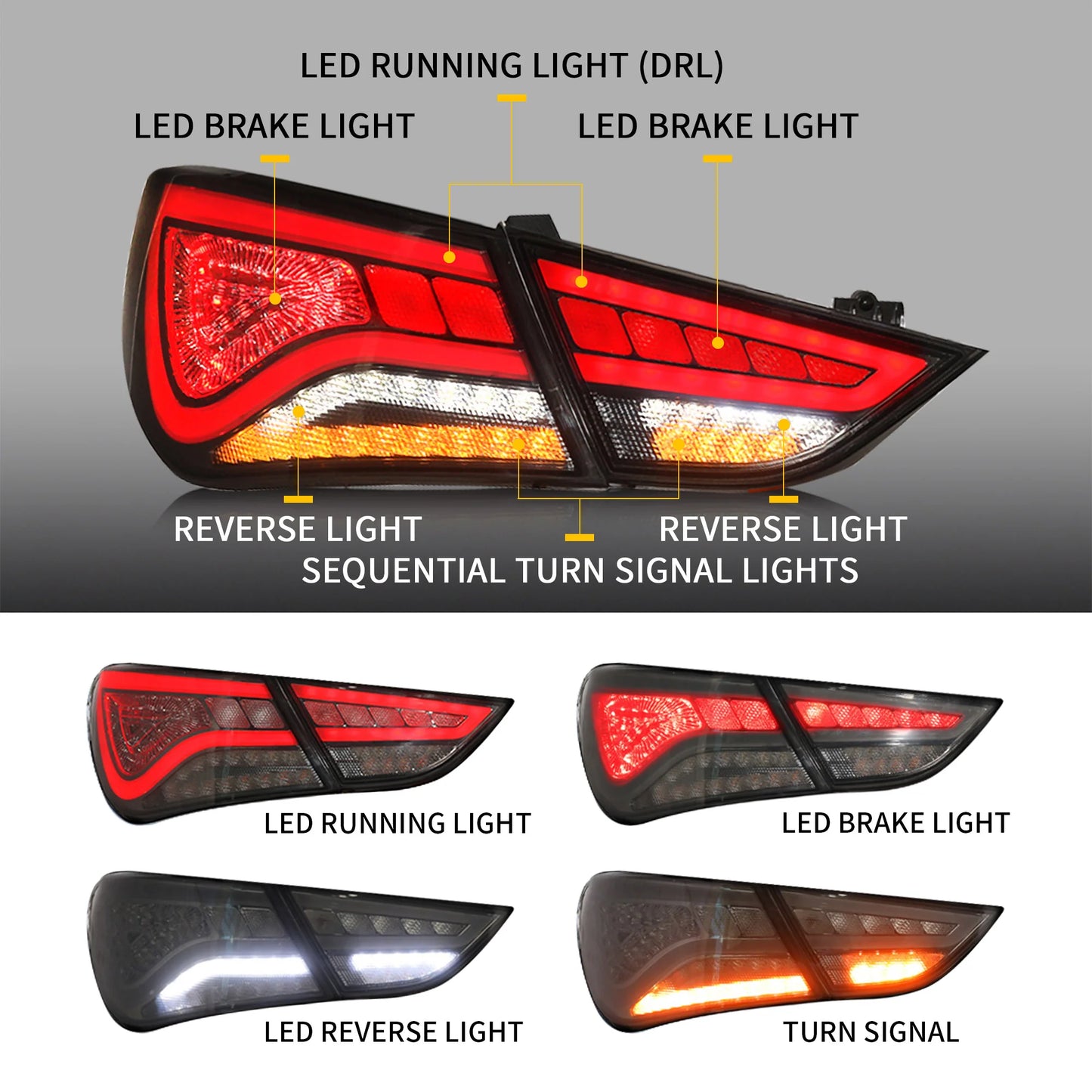 Fanali posteriori Full LED per Hyundai Sonata 6th Gen Sedan 2011-2014