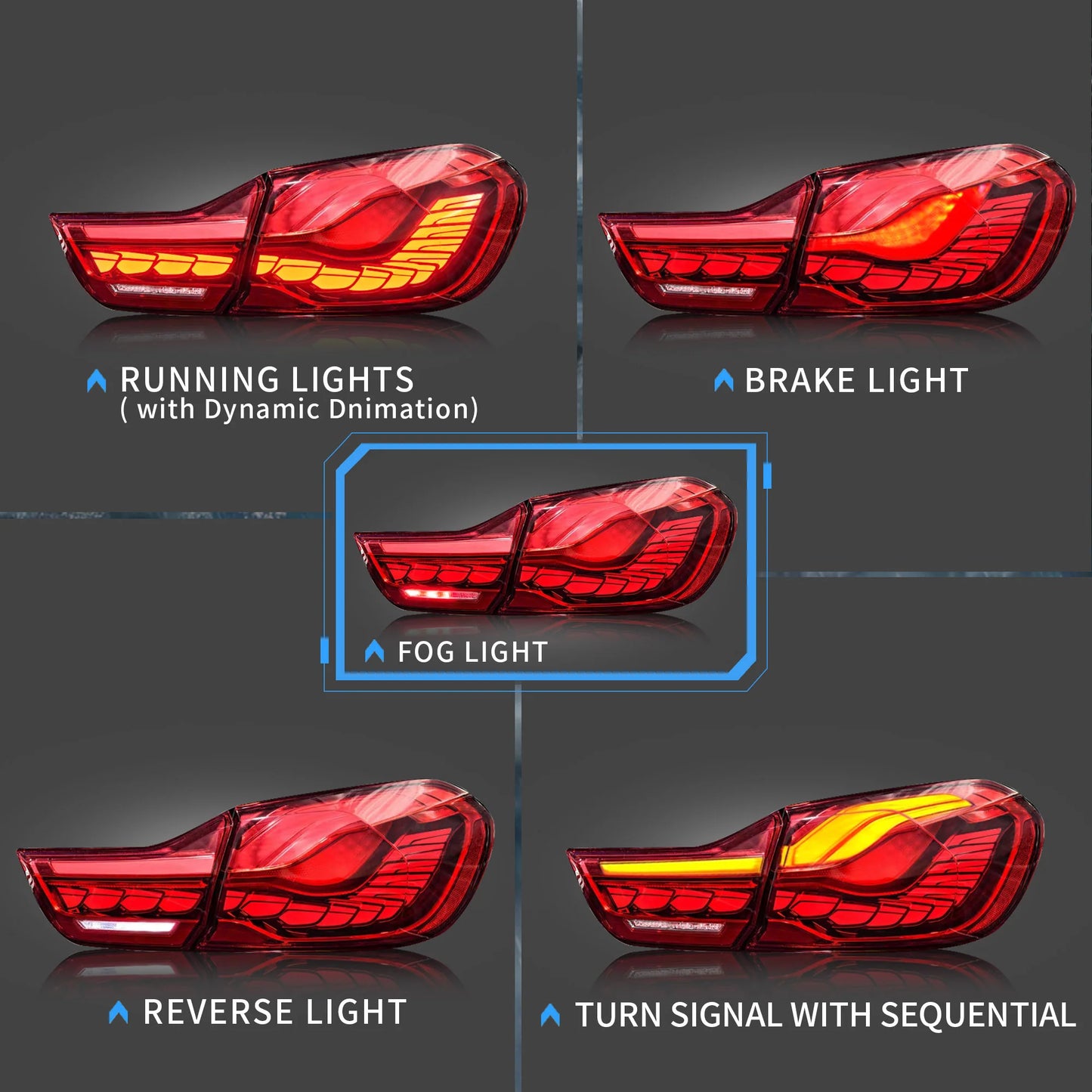 Fanali posteriori OLED compatibili con BMW M4 F82 F83 F32 F36 Coupé/Convertibile 2014-2020