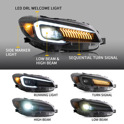 Fari per proiettori a LED per Subaru WRX 2015-2020 WRX STI 2015-2017 (non adatti a modelli WRX 18-21 con AFS/SRH)