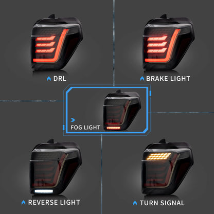 Fanali posteriori a LED completi per Toyota 4Runner 2014-2021 con animazione dinamica di avvio (magazzino USA e Canada)