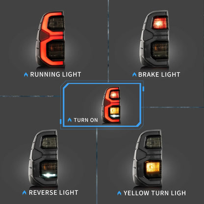 Fanali posteriori Full LED per Toyota Vigo/Hilux 2015-2020 con luce di benvenuto di animazione