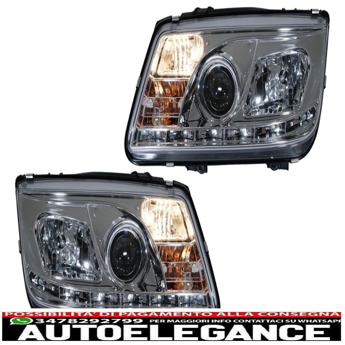 daytime running lights suitable for vw bora (09.1998-05.2005) chrome 