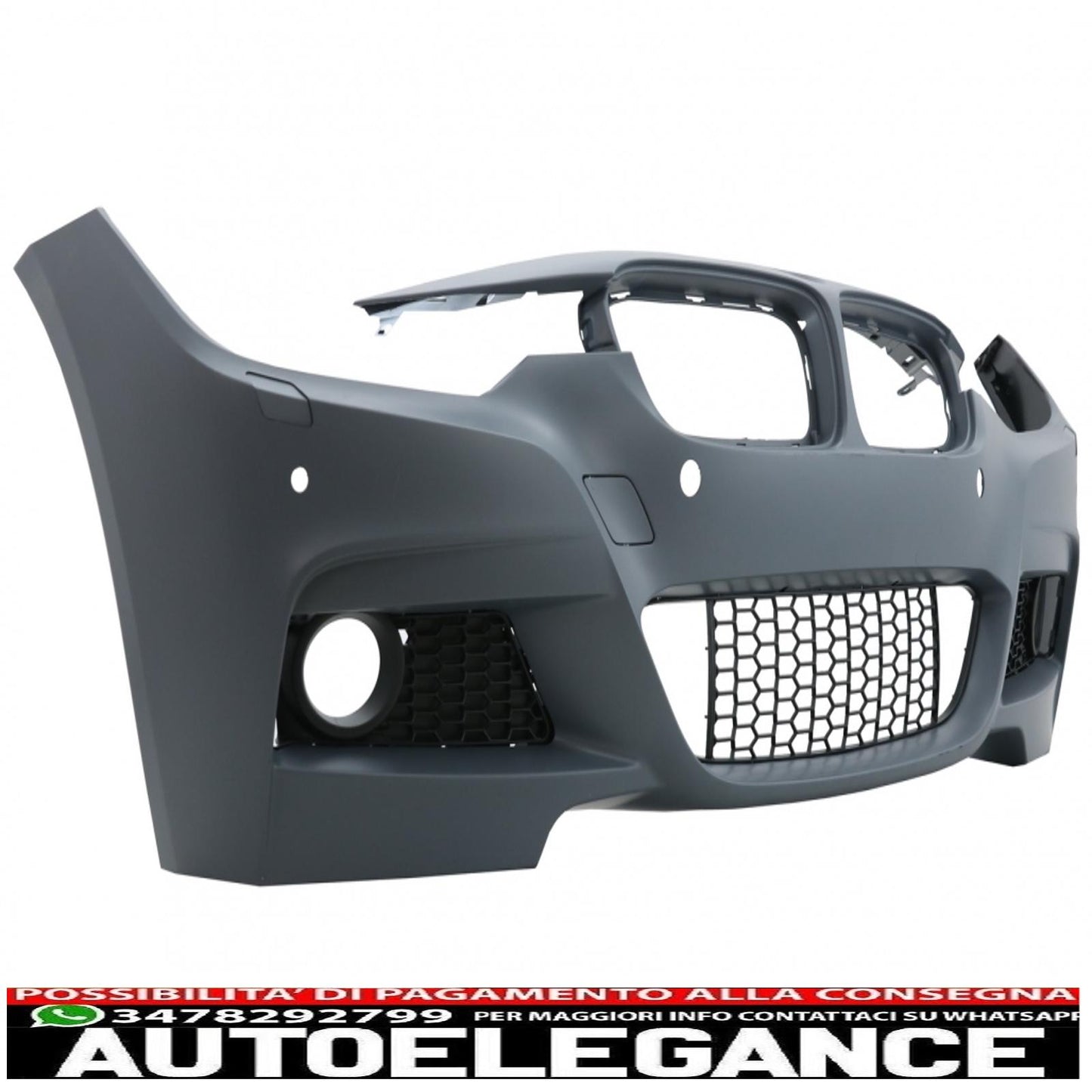 front bumper suitable for bmw 3 series f30 f31 (2011-2019) m-technik design without fog lights