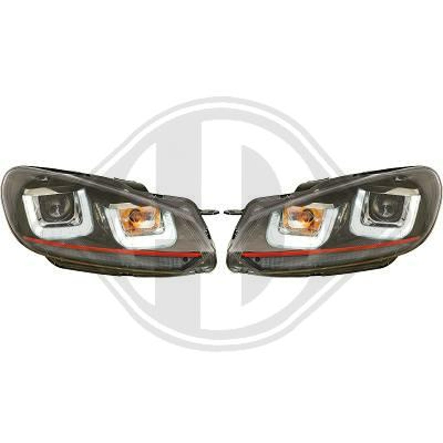 😍HEADLIGHT KIT SUITABLE FOR VW GOLF VI 2008-2012 TRANSPARENT BLACK😍