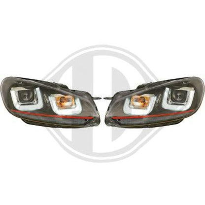 😍HEADLIGHT KIT SUITABLE FOR VW GOLF VI 2008-2012 TRANSPARENT BLACK😍