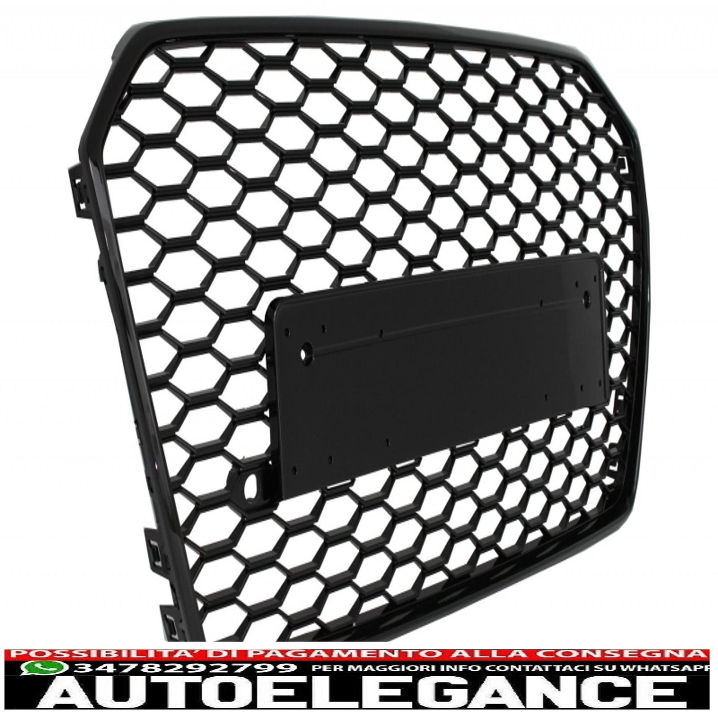 Diffusore mantovana paraurti posteriore e terminali di scarico per audi a6 4g restyling (2015-2018) con griglia anteriore design RS6 solo nero paraurti s-line