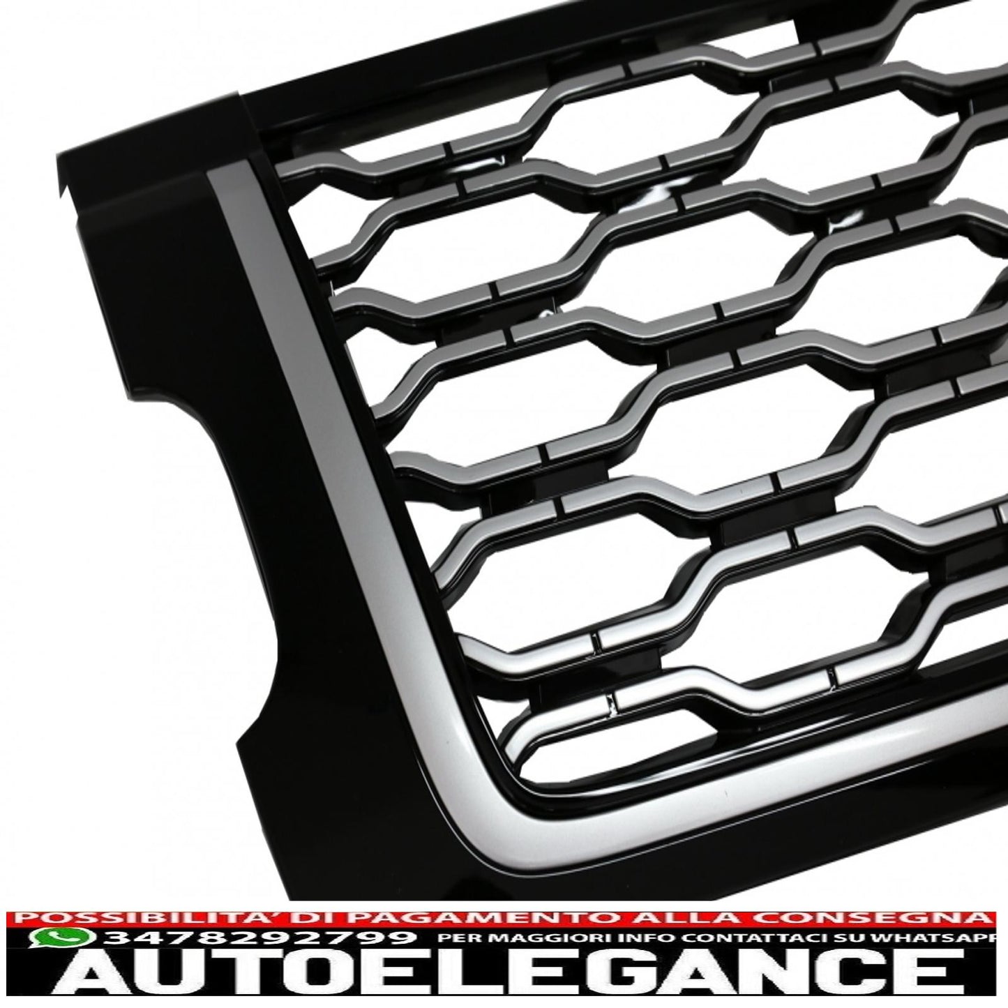 center grille suitable for range rover vogue l405 (2013-2017) autobiography design conversion to 2018 edition black and chrome look