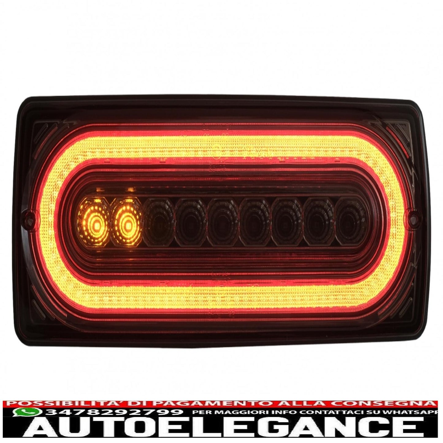 fanali posteriori full led adatti per mercedes classe g w463 (1989-2017) con indicatori di direzione sequenziali dinamici fumo