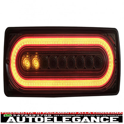 fanali posteriori full led adatti per mercedes classe g w463 (1989-2017) con indicatori di direzione sequenziali dinamici fumo