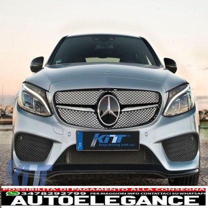 griglia anteriore adatta per mercedes classe c w205 s205 c205 a205 (2014-2018) design c63