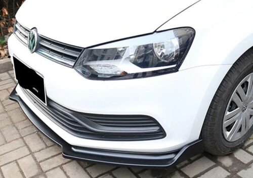 VW POLO 6R 6C FRONT BUMPER BLADE SPORT ABS BLACK SPLITTER 0079