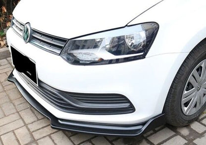 VW POLO 6R 6C FRONT BUMPER BLADE SPORT ABS BLACK SPLITTER 0079