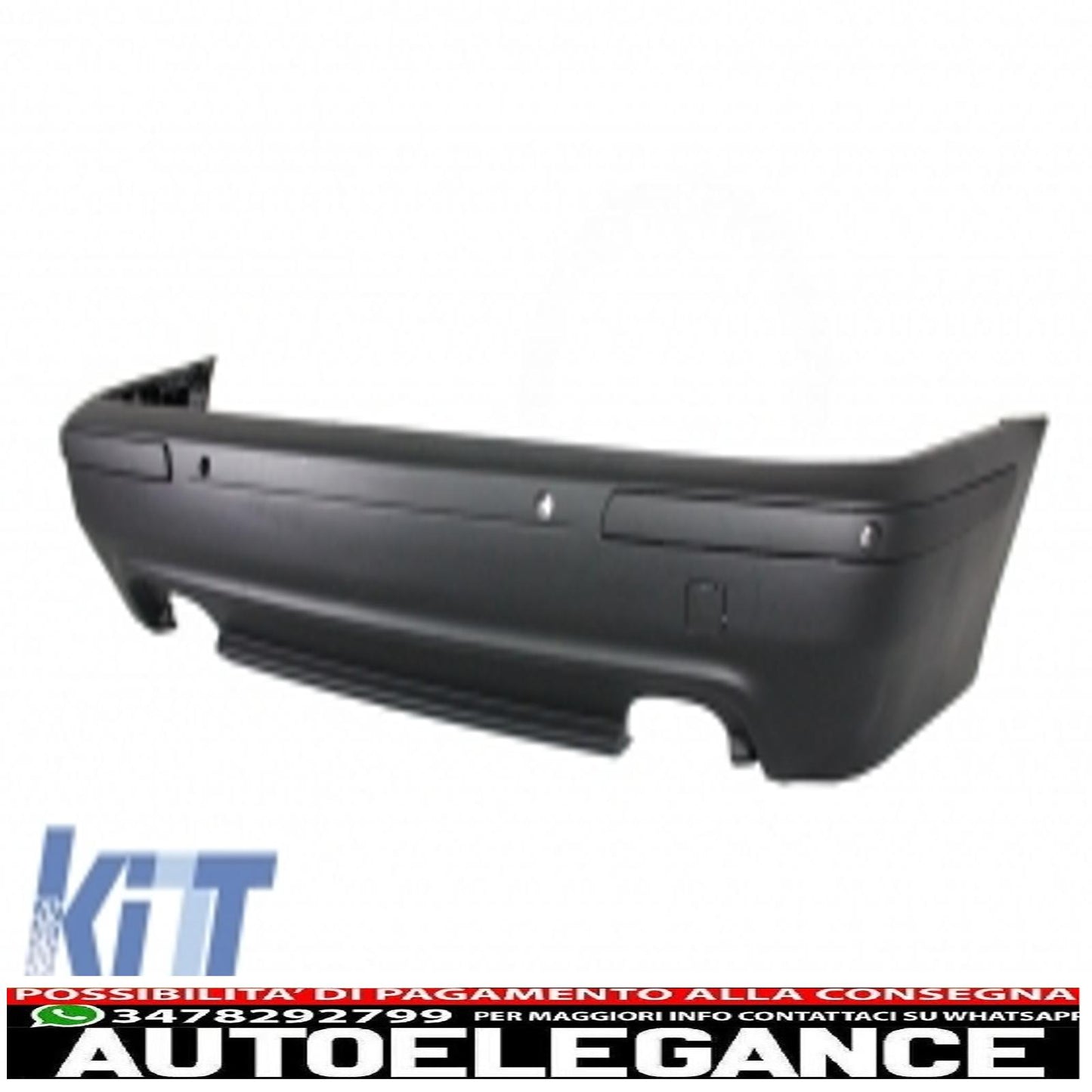 body kit suitable for bmw 5 series e39 (1997-2003) double outlet m5 design with pdc+chrome grog lights and piano black central grilles+door moldings 