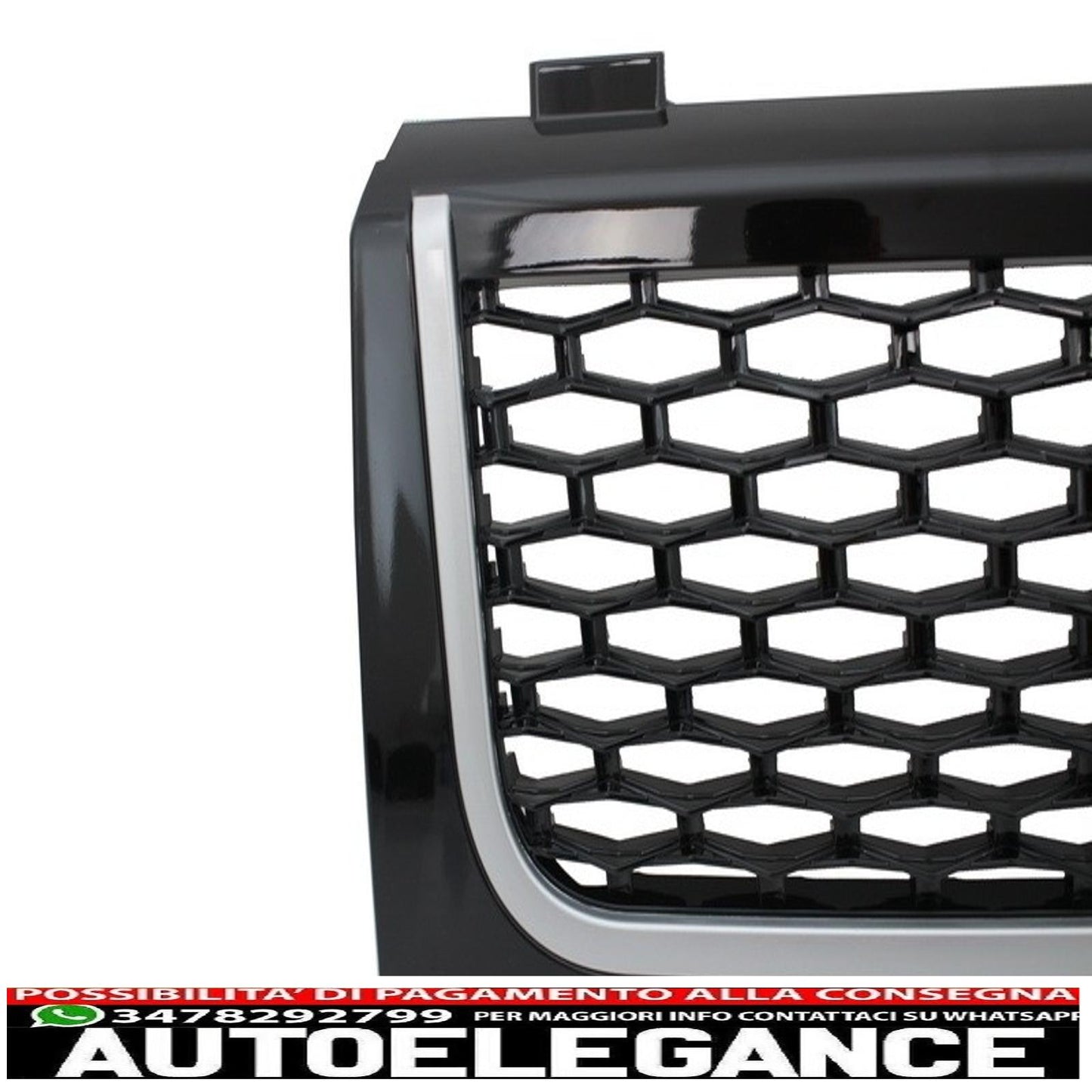 center grille suitable for land rover vogue iii l322 (2002-2005) piano black and silver autobiography supercharged edition